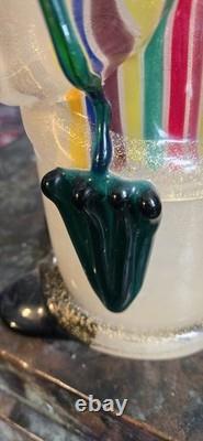 Vintage 1994 Authentic Murano Glass Venice Italy Hand Blown Filled WithGold Flecks