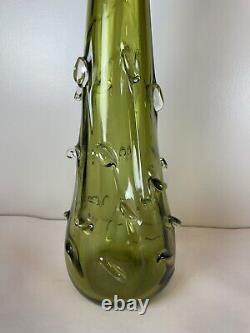 Vintage 22 Murano Green Glass Vase Seguso Art Glass 1960's
