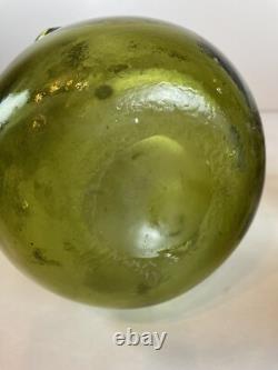 Vintage 22 Murano Green Glass Vase Seguso Art Glass 1960's