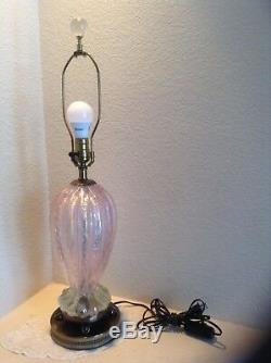 Vintage 50's Murano Barovier & Toso Art Glass Lamp Pink EUC