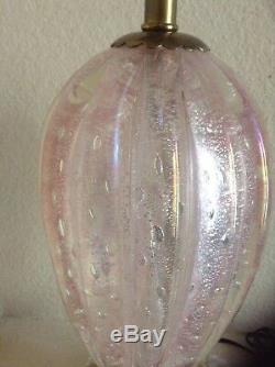 Vintage 50's Murano Barovier & Toso Art Glass Lamp Pink EUC