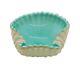 Vintage 50s Aqua Murano SEGUSO Art Glass Shell Scallop Caviar Dish Bowl MCM