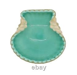 Vintage 50s Aqua Murano SEGUSO Art Glass Shell Scallop Caviar Dish Bowl MCM