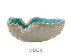 Vintage 50s Aqua Murano SEGUSO Art Glass Shell Scallop Caviar Dish Bowl MCM