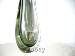 Vintage 50s Flavio Poli Sommerso Murano Glass Italy Vase Hole Inside Mid Century