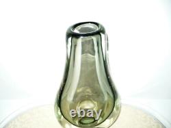 Vintage 50s Flavio Poli Sommerso Murano Glass Italy Vase Hole Inside Mid Century
