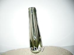 Vintage 50s Flavio Poli Sommerso Murano Glass Italy Vase Hole Inside Mid Century