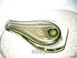 Vintage 50s Flavio Poli Sommerso Murano Glass Italy Vase Hole Inside Mid Century