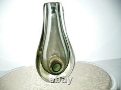 Vintage 50s Flavio Poli Sommerso Murano Glass Italy Vase Hole Inside Mid Century