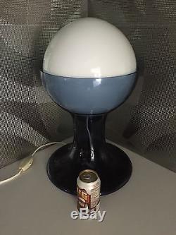 Vintage 70's Large Mazzega Mid Century Modern Table Lamp Glass Murano Italian