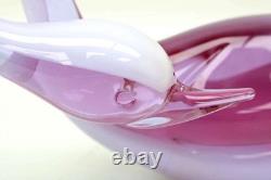 Vintage 70s Renato Anatra Murano Italy Alexandrite Glass Swan Figurine Sculpture