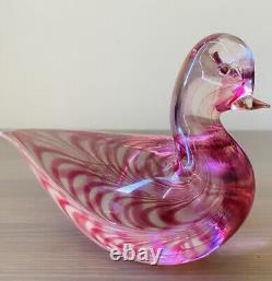 Vintage ARS Cenedese Murano Art Glass Duck Bird Hand Blown Signed 7.5L