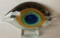 Vintage Abstract Centerpiece Murano Style Glass Eye Art Visionary Good Luck