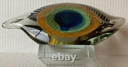 Vintage Abstract Centerpiece Murano Style Glass Eye Art Visionary Good Luck