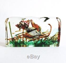 Vintage Alfredo Barbini Cenedese Murano Glass Aquarium Fish Sculpture 1950 As Is