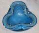 Vintage Alfredo Barbini Murano Blue, Gold Adventurine Glass Bowl, or Ashtray MCM