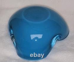 Vintage Alfredo Barbini Murano Blue, Gold Adventurine Glass Bowl, or Ashtray MCM