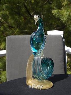 Vintage Alfredo Barbini Murano Glass Birds of Paradise Italy