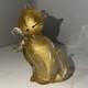 Vintage Alfredo Barbini Murano Glass Gold Flakes Cat Figurine / 50s Mid Century