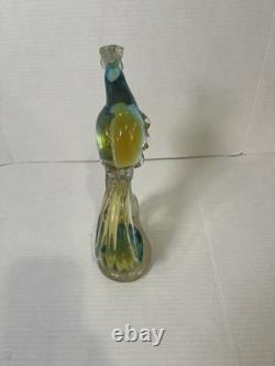 Vintage Alfredo Barbini Murano Glass Peacock Venetian Art Glass Decor 12