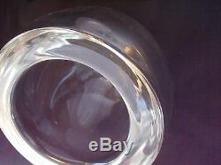Vintage Alfredo Barbini Murano Off Center Clear Art Glass Vase Bowl signed 6
