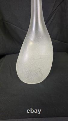 Vintage Alfredo Barbini Murano Scavo Glass Vase Signed Italian Bottle Vase 1970s