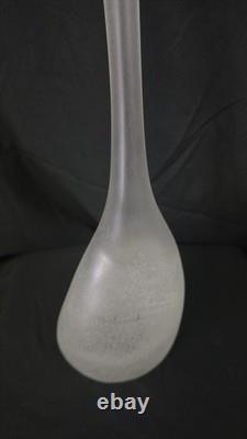 Vintage Alfredo Barbini Murano Scavo Glass Vase Signed Italian Bottle Vase 1970s