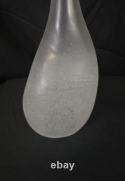 Vintage Alfredo Barbini Murano Scavo Glass Vase Signed Italian Bottle Vase 1970s