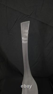 Vintage Alfredo Barbini Murano Scavo Glass Vase Signed Italian Bottle Vase 1970s
