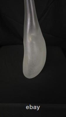 Vintage Alfredo Barbini Murano Scavo Glass Vase Signed Italian Bottle Vase 1970s