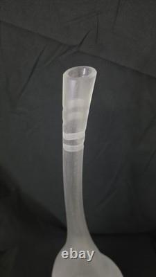 Vintage Alfredo Barbini Murano Scavo Glass Vase Signed Italian Bottle Vase 1970s