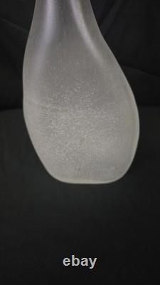 Vintage Alfredo Barbini Murano Scavo Glass Vase Signed Italian Bottle Vase 1970s