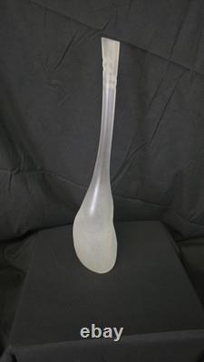 Vintage Alfredo Barbini Murano Scavo Glass Vase Signed Italian Bottle Vase 1970s