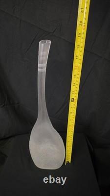 Vintage Alfredo Barbini Murano Scavo Glass Vase Signed Italian Bottle Vase 1970s