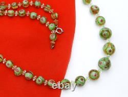 Vintage Antique Murano Venetian Millefiori Glass Graduated Necklace Jewelry Rare