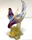 Vintage Antique Murano glass Birds crystal large figure 11.6? 30cm purple flower