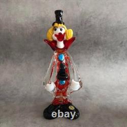 Vintage Antique Venetian Murano Glass Clown Figurine Height 24cm From Japan
