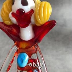 Vintage Antique Venetian Murano Glass Clown Figurine Height 24cm From Japan