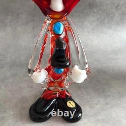 Vintage Antique Venetian Murano Glass Clown Figurine Height 24cm From Japan