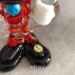 Vintage Antique Venetian Murano Glass Clown Figurine Height 24cm From Japan