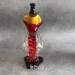 Vintage Antique Venetian Murano Glass Clown Figurine Height 24cm From Japan