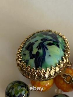 Vintage / Antique Venetian Murano Multi Colored Glass Bead Necklace 2 Strand 21