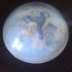 Vintage Archimede Seguso Blue Birds Murano Glass Dome Paperweight Paper Label