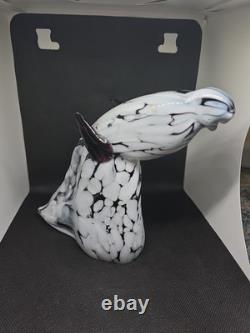 Vintage Archimede Seguso Italian Bianco Nero White/Black Murano Glass Horse