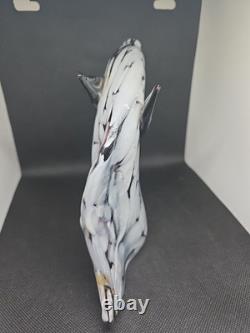 Vintage Archimede Seguso Italian Bianco Nero White/Black Murano Glass Horse