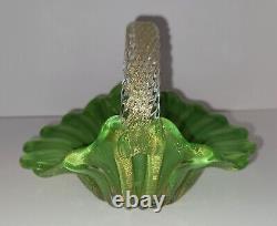 Vintage Archimede Seguso Murano Art Glass Basket 1487