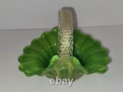 Vintage Archimede Seguso Murano Art Glass Basket 1487