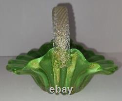 Vintage Archimede Seguso Murano Art Glass Basket 1487