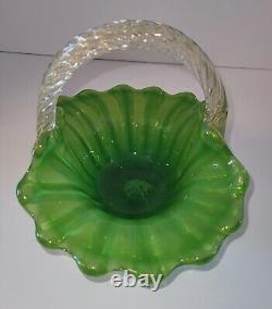Vintage Archimede Seguso Murano Art Glass Basket 1487