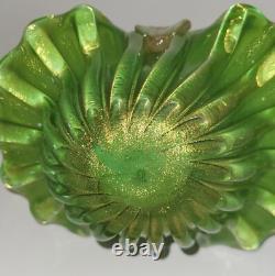 Vintage Archimede Seguso Murano Art Glass Basket 1487